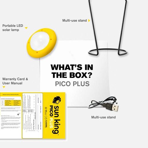 Sun King Pico Plus 50 Lumens Solar Portable Emergency Lamp - Yellow - Image 5