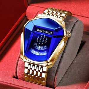 BINBOND Top Luxury Stainless Steel Waterproof Wristwatch