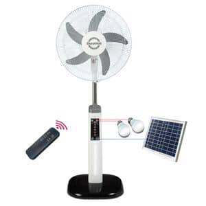 Duravolt 16-inch 3-in-1 Solar Rechargeable Fan + Solar Panel + LED Bulbs (DRF-3916)