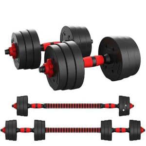 Well Built 30KG Dumbbell Set with Barbell Extension